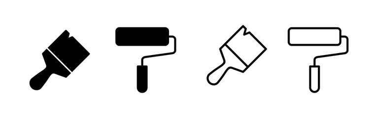 Paint icon vector. paint brush sign and symbol. paint roller icon vector
