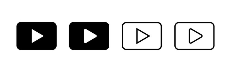 Play icon vector. Play button sign and symbol