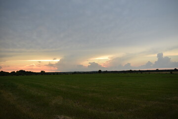 Sunset Over a Field