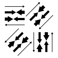 black arrows in lines. Vector illustration. stock image. 