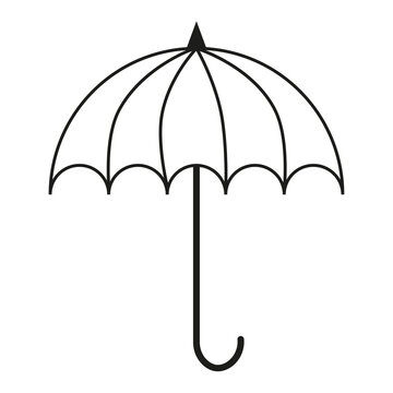 black umbrella icon. Editable stroke. Linear icon. Vector illustration. stock image. 