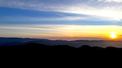 sunset in the mountains