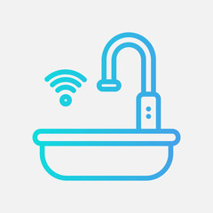 Smart sink icon in gradient style about smart home, use for website mobile app presentation