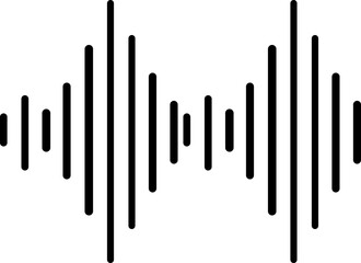  audio wave or soundwave line art vector icon for music on white background..eps