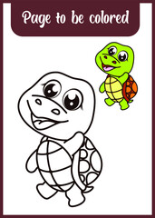 coloring book for kids. turtle