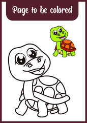 coloring book for kids. turtle