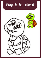 coloring book for kids. turtle
