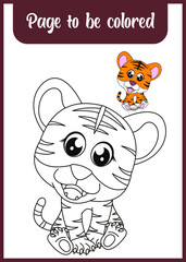 coloring book for kids. tiger