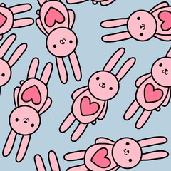 Cartoon kids rabbit print for new year gifts and Christmas wrapping paper and notebooks and Easter packaging