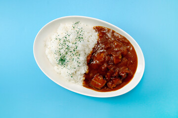 Japanese curry rice on the table
