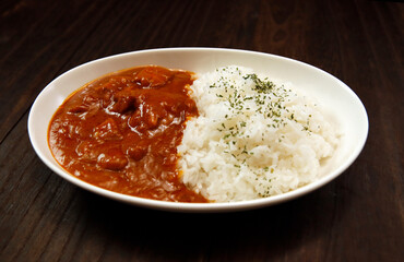 Japanese curry rice on the table