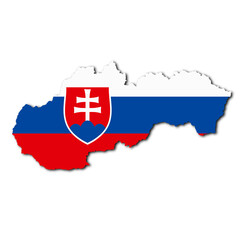 Slovakia map on white background with clipping path 3d illustration