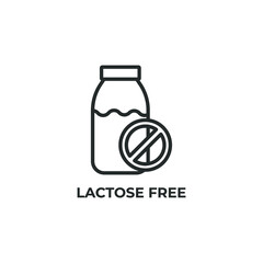 lactose free line icon. linear style sign for mobile concept and web design. Outline vector icon. Symbol, logo illustration. Vector graphics