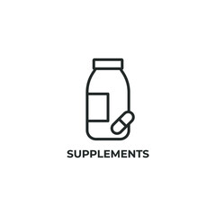 supplements line icon. linear style sign for mobile concept and web design. Outline vector icon. Symbol, logo illustration. Vector graphics