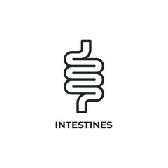 intestines line icon. linear style sign for mobile concept and web design. Outline vector icon. Symbol, logo illustration. Vector graphics