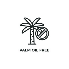 palm oil free line icon. linear style sign for mobile concept and web design. Outline vector icon. Symbol, logo illustration. Vector graphics