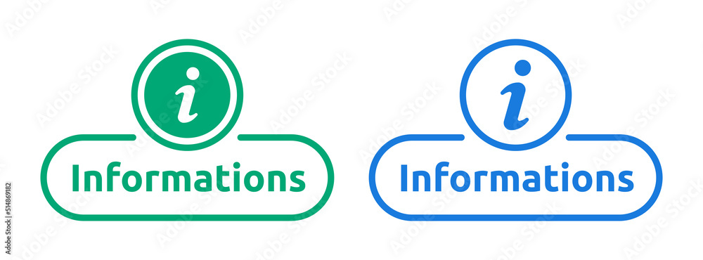 Poster informations button vector with info icon illustration