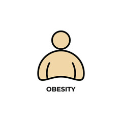 obesity vector icon. Colorful flat design vector illustration. Vector graphics