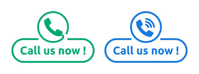 Call us now button vector with phone icon illustration.