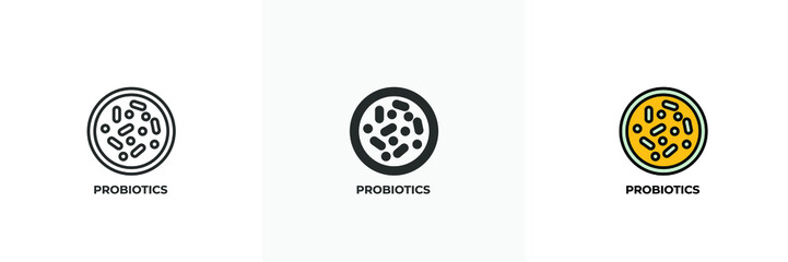 probiotics icon. Line, solid and filled outline colorful version, outline and filled vector sign. Idea Symbol, logo illustration. Vector graphics
