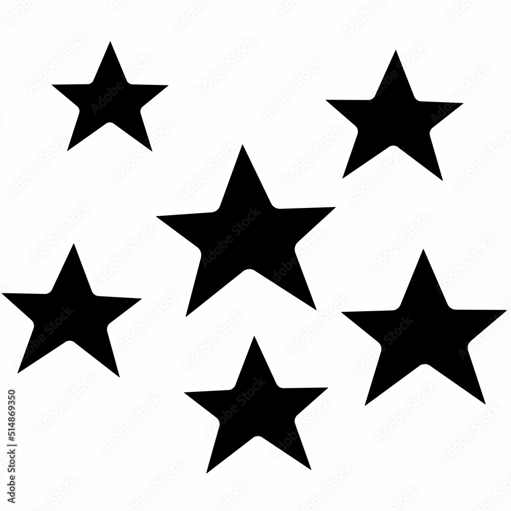 Wall mural black star on white background