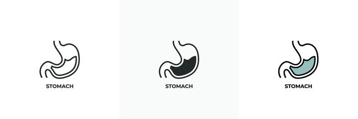 stomach icon. Line, solid and filled outline colorful version, outline and filled vector sign. Idea Symbol, logo illustration. Vector graphics