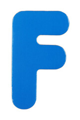 Upper case F magnetic letter on white with clipping path