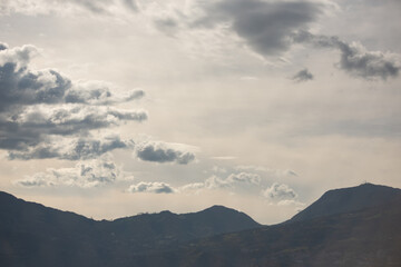 clouds in the mountains
