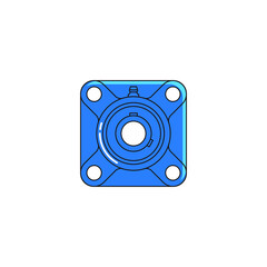 pillow block bearing type UCF, vector icon 2D design on white background
