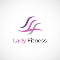 Fototapeta na wymiar Lady Fitnes letter LF Modern Logo Template Vector