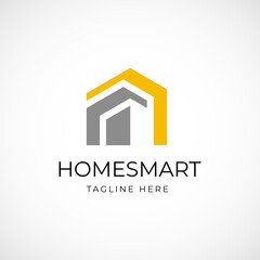creative home smart logo detailing with silver and gold