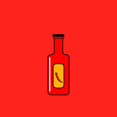 illustration vector graphic of sauce bottle.