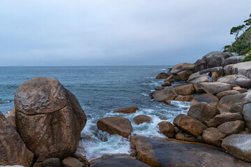 rocky coast of the sea