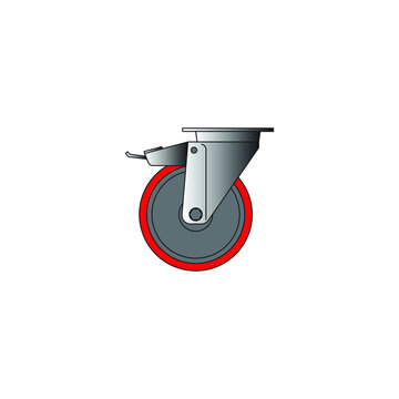 Castor Wheels / Caster Wheels  Icon Vector Art Illustration.
