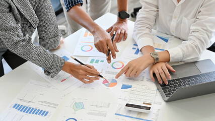Professional business team having a financial meeting. cropped image