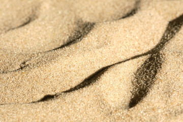 Ripples in the beach sand, minimalist background, summer and travel concepts.