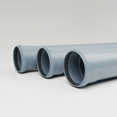 3D visualization, Polypropylene sewer pipes with noise reduction