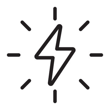 thunderbolt line icon