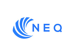 NEQ Flat accounting logo design on white background. NEQ creative initials Growth graph letter logo concept. NEQ business finance logo design.
