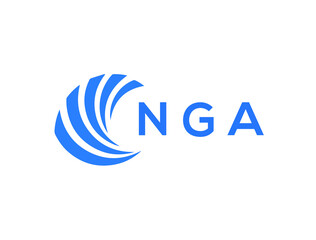 NGA Flat accounting logo design on white background. NGA creative initials Growth graph letter logo concept. NGA business finance logo design.
