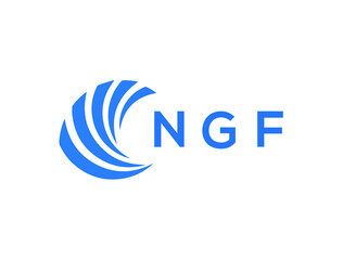 NGF Flat accounting logo design on white background. NGF creative initials Growth graph letter logo concept. NGF business finance logo design.
