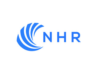 NHR Flat accounting logo design on white background. NHR creative initials Growth graph letter logo concept. NHR business finance logo design.
