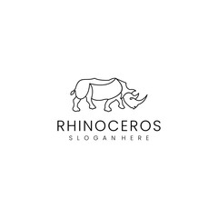 Rhinoceros logo design icon vector
