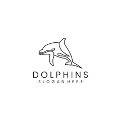 Dolphins logo design icon template