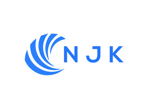 NJK Flat accounting logo design on white background. NJK creative initials Growth graph letter logo concept. NJK business finance logo design.
