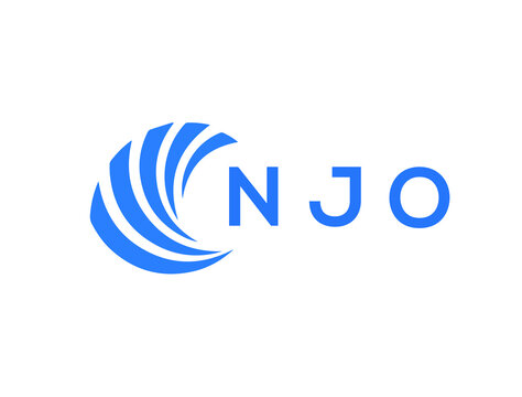 NJO Flat accounting logo design on white background. NJO creative initials Growth graph letter logo concept. NJO business finance logo design.
