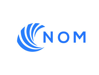 NOM Flat accounting logo design on white background. NOM creative initials Growth graph letter logo concept. NOM business finance logo design.
