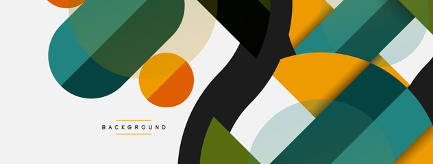 Round geometric shapes lines and circles. Vector template for wallpaper banner background or landing page