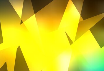 Dark Green, Yellow vector texture with triangular style.