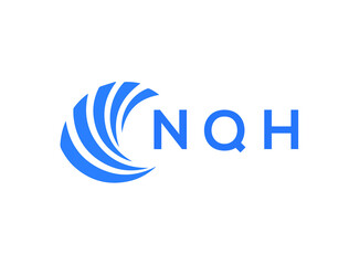 NQH Flat accounting logo design on white background. NQH creative initials Growth graph letter logo concept. NQH business finance logo design.
